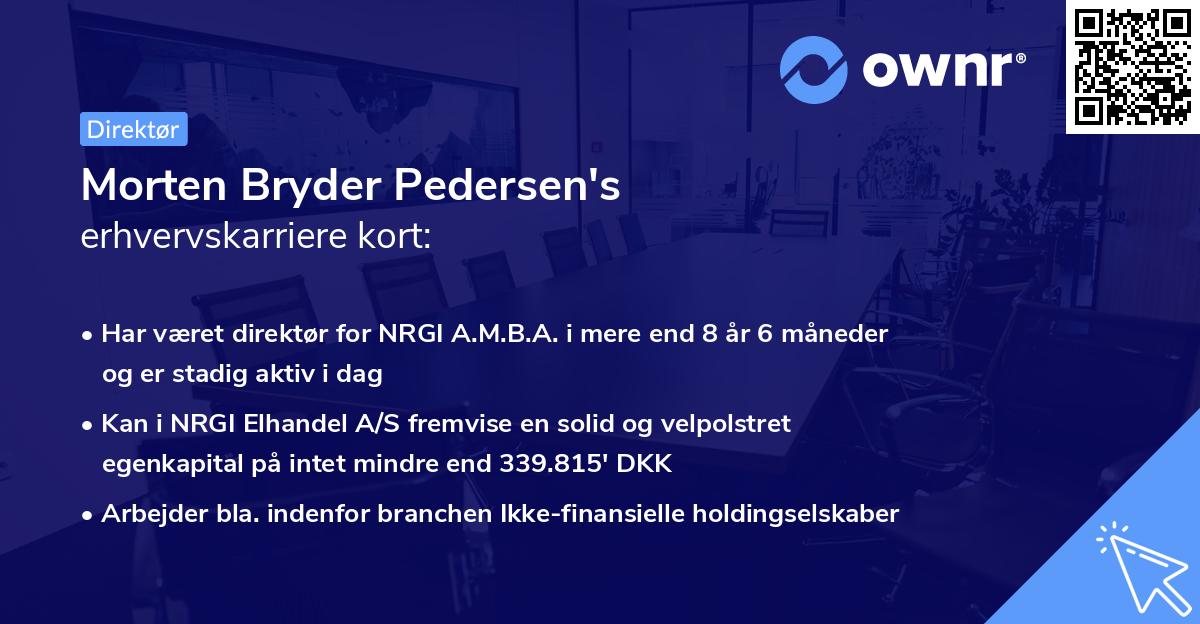 Morten Bryder Pedersen's erhvervskarriere kort