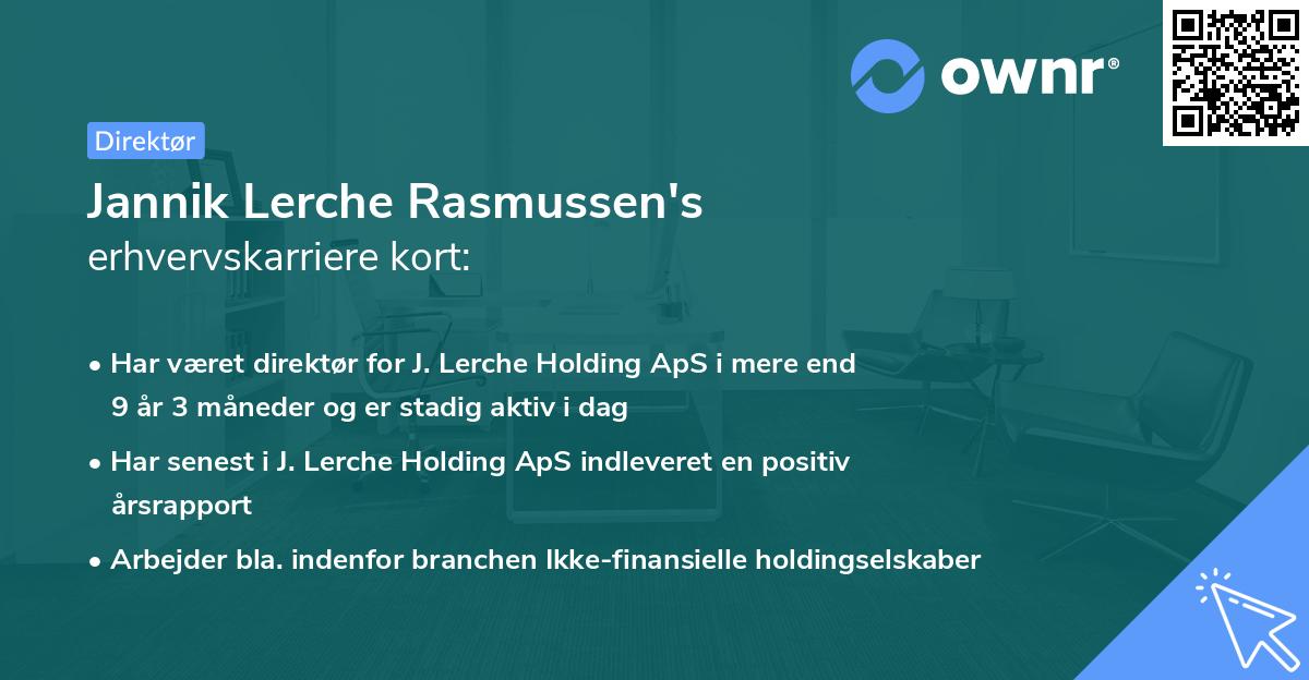 Jannik Lerche Rasmussen's erhvervskarriere kort