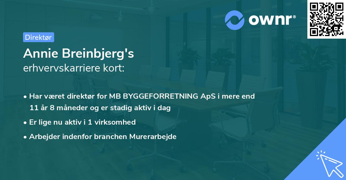 Annie Breinbjerg's erhvervskarriere kort