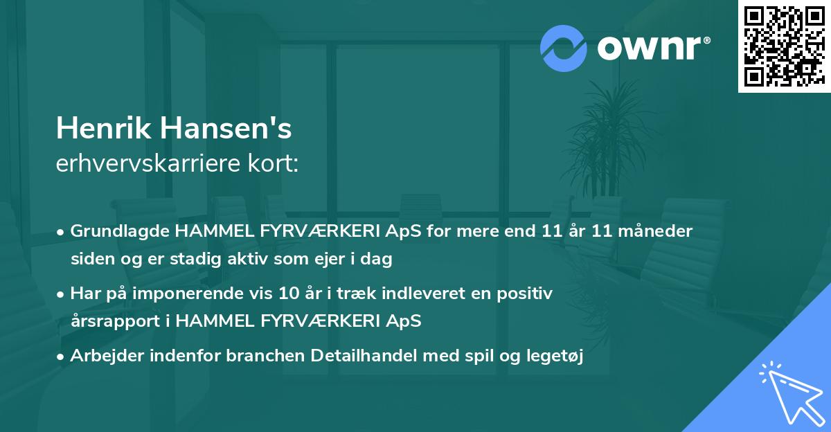 Henrik Hansen's erhvervskarriere kort