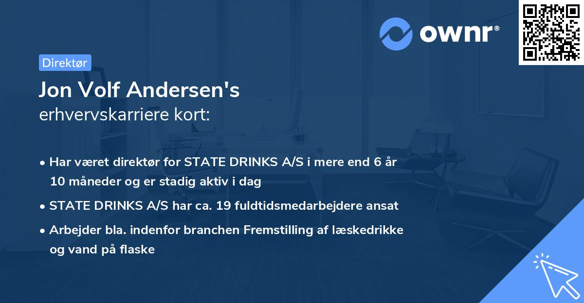 Jon Volf Andersen's erhvervskarriere kort