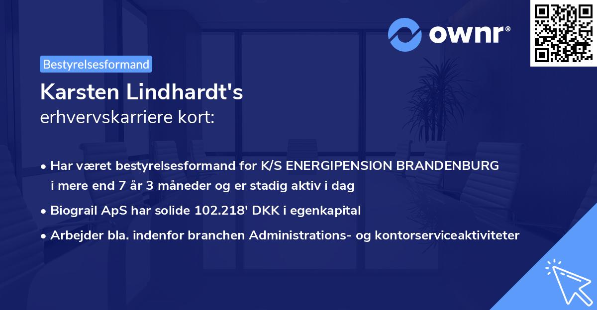 Karsten Lindhardt's erhvervskarriere kort