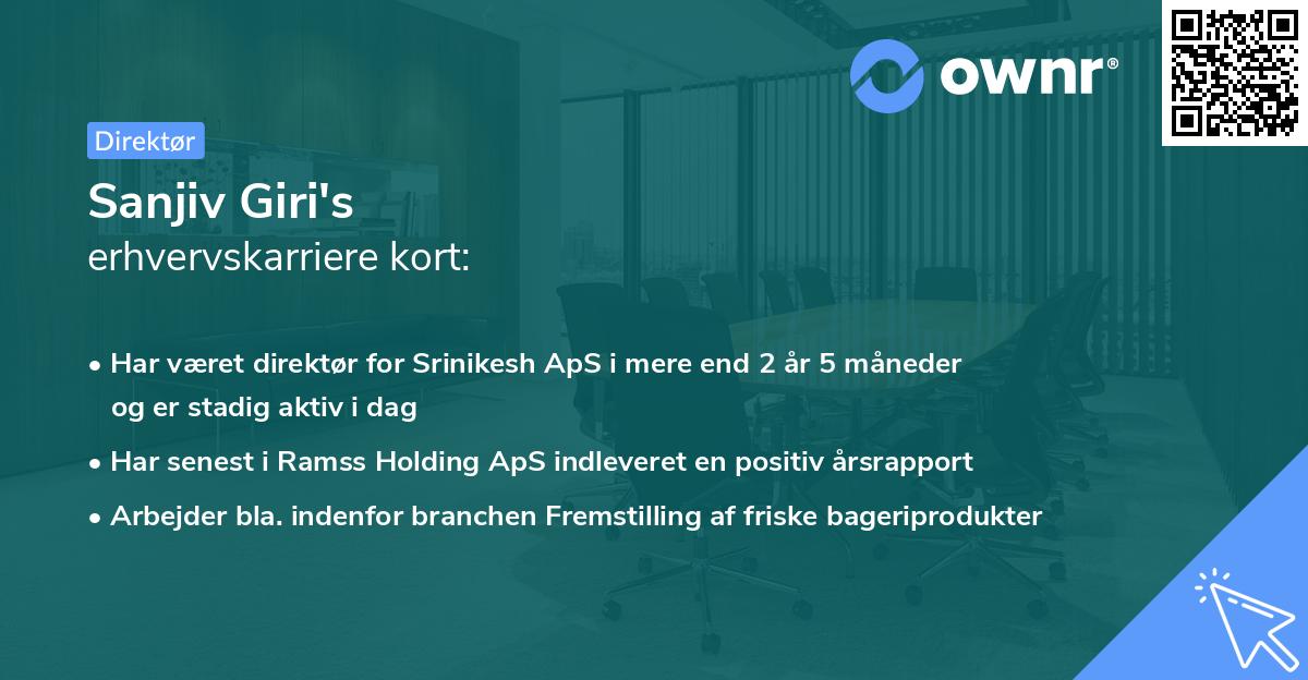 Sanjiv Giri's erhvervskarriere kort