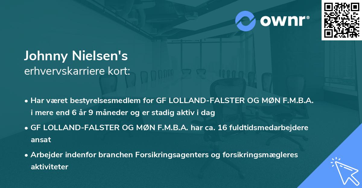 Johnny Nielsen's erhvervskarriere kort