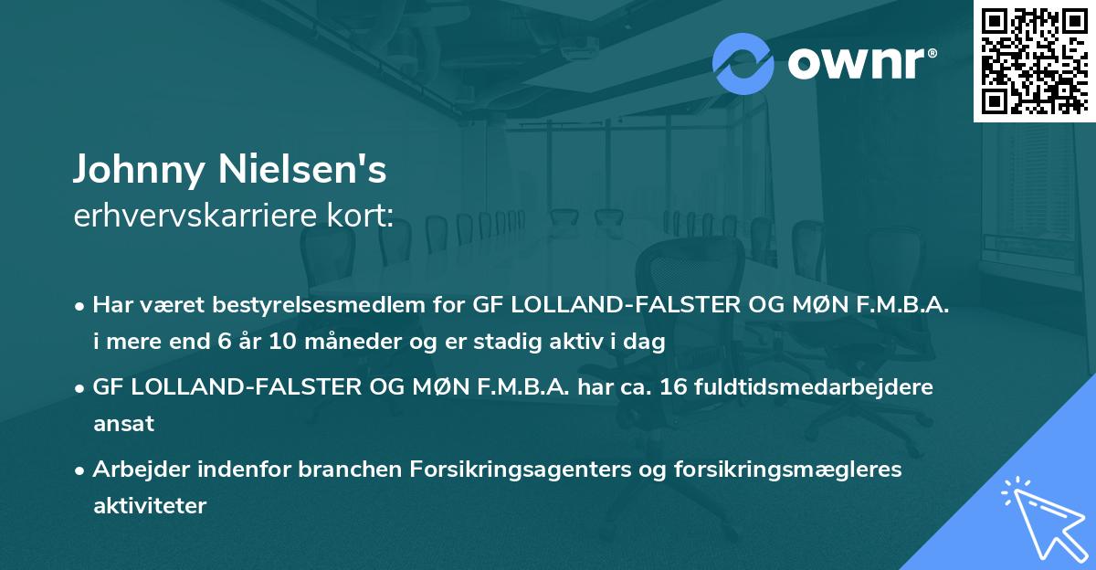 Johnny Nielsen's erhvervskarriere kort