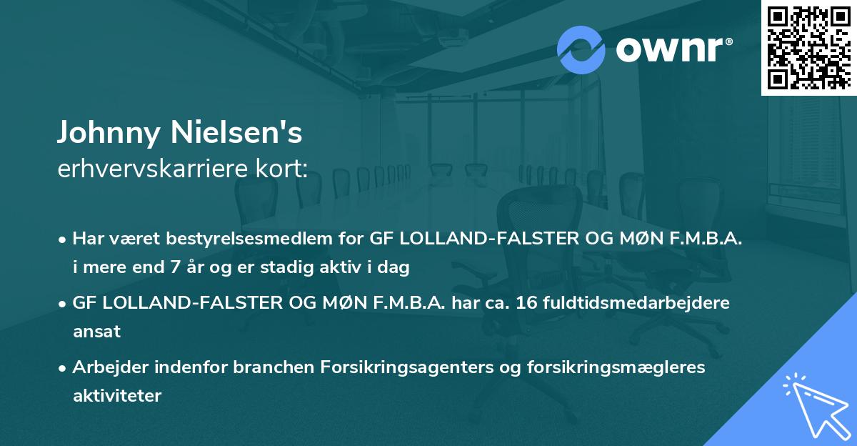 Johnny Nielsen's erhvervskarriere kort