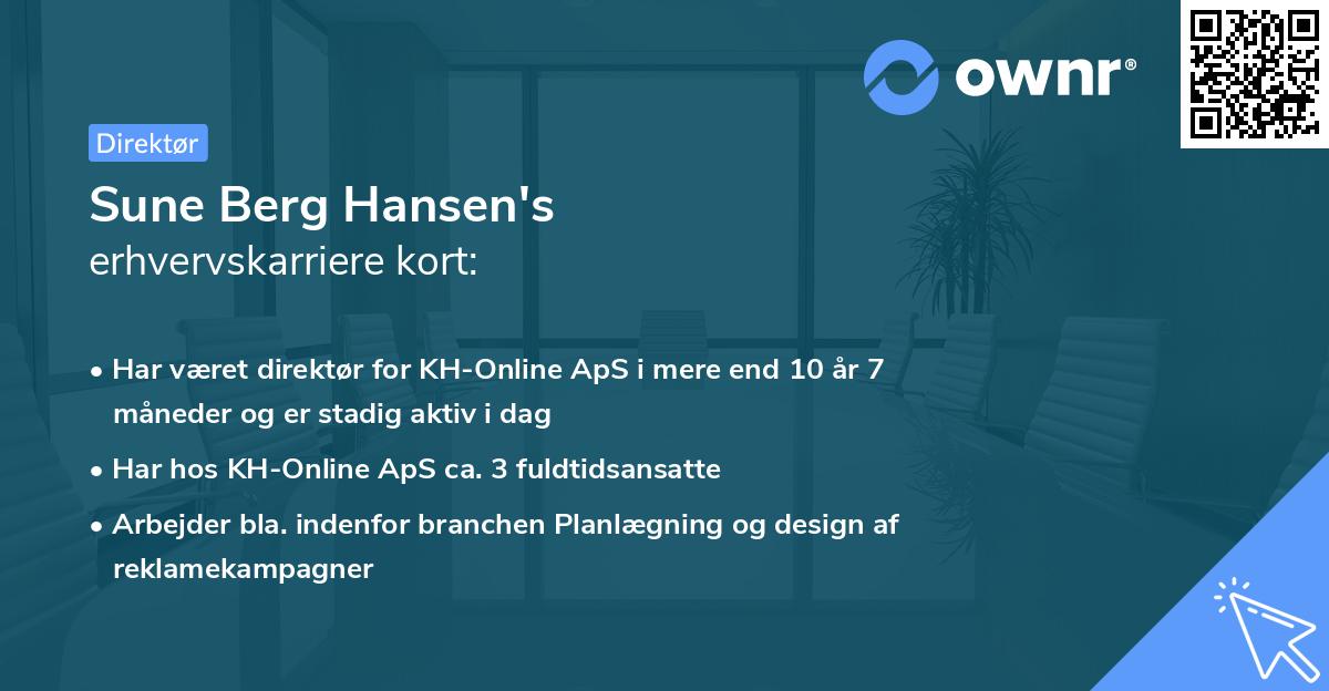 Sune Berg Hansen's erhvervskarriere kort