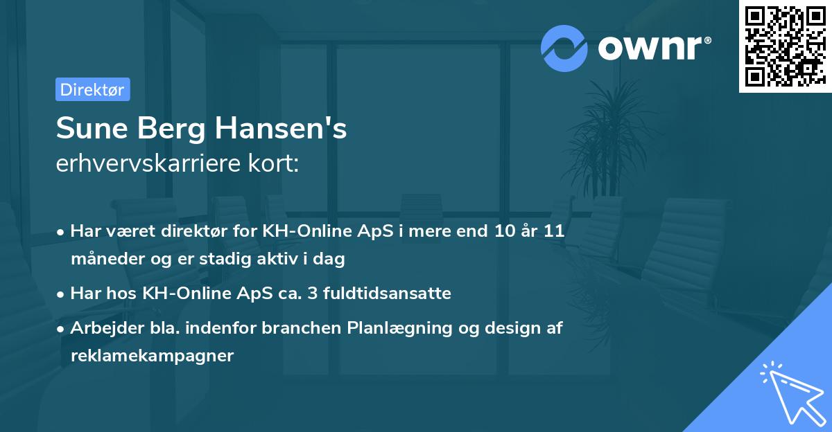Sune Berg Hansen's erhvervskarriere kort