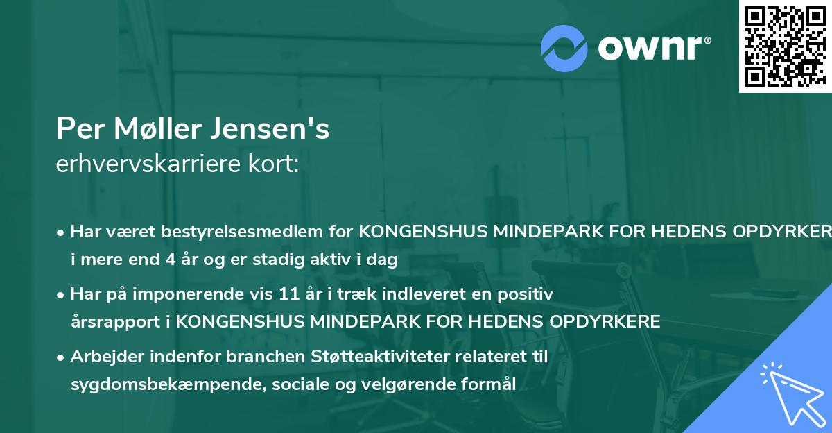 Per Møller Jensen's erhvervskarriere kort