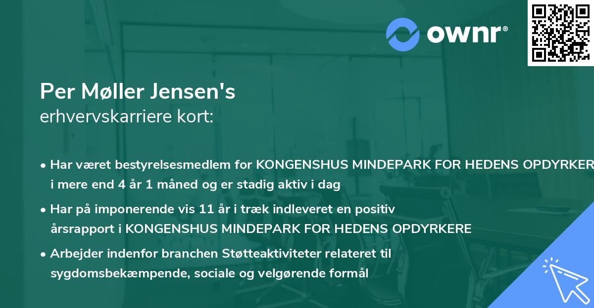 Per Møller Jensen's erhvervskarriere kort