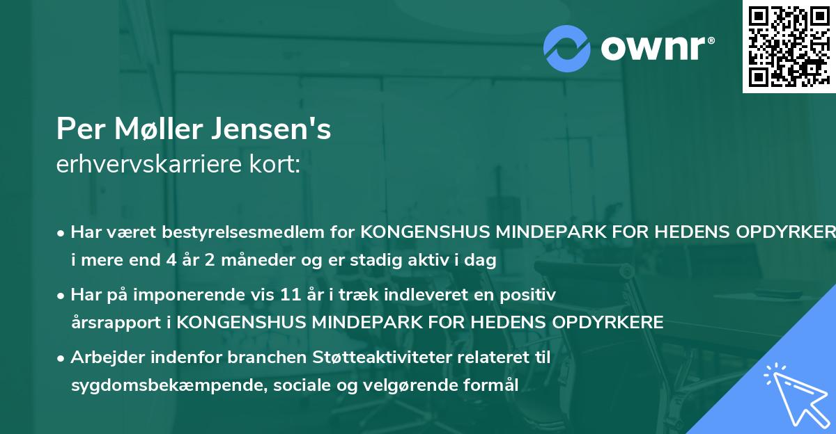 Per Møller Jensen's erhvervskarriere kort