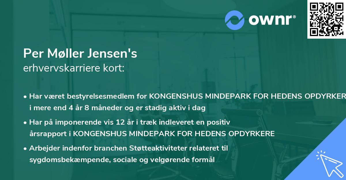 Per Møller Jensen's erhvervskarriere kort