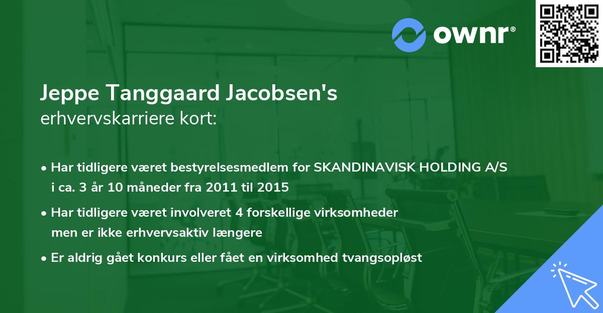 Jeppe Tanggaard Jacobsen's erhvervskarriere kort