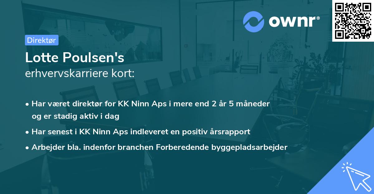 Lotte Poulsen's erhvervskarriere kort