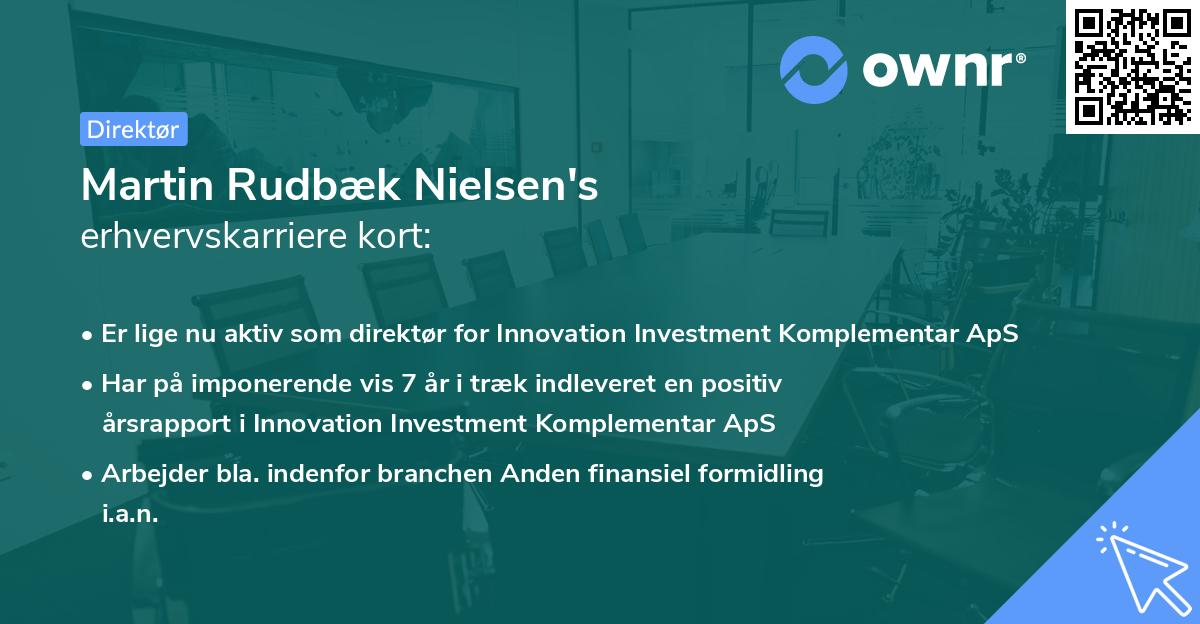 Martin Rudbæk Nielsen's erhvervskarriere kort