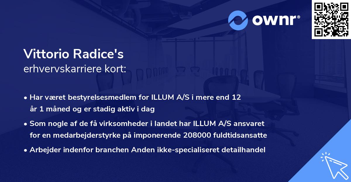 Vittorio Radice's erhvervskarriere kort