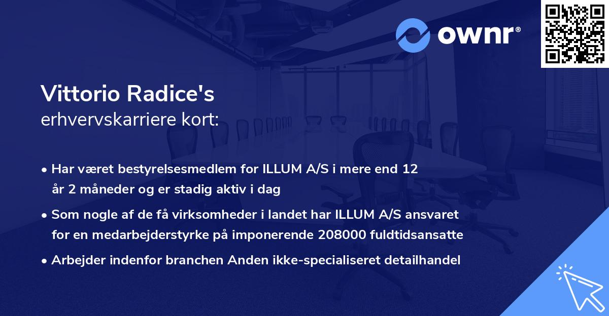 Vittorio Radice's erhvervskarriere kort