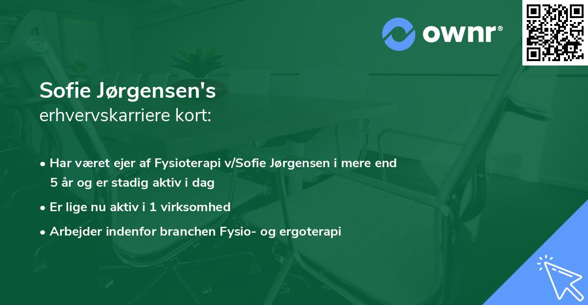Sofie Jørgensen's erhvervskarriere kort