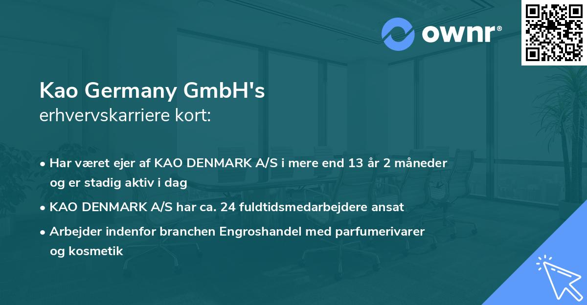 Kao Germany GmbH's erhvervskarriere kort