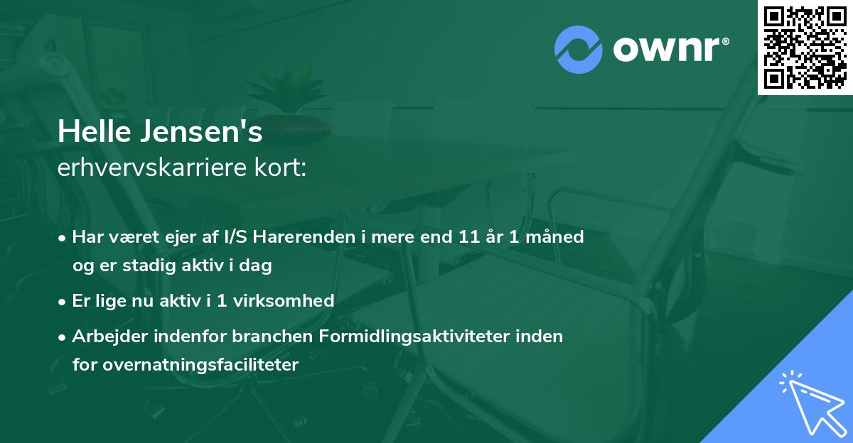 Helle Jensen's erhvervskarriere kort
