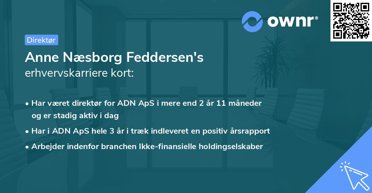 Anne Næsborg Feddersen's erhvervskarriere kort