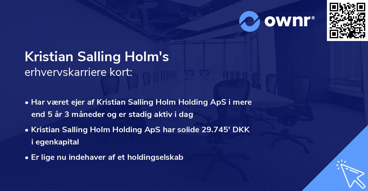 Kristian Salling Holm's erhvervskarriere kort