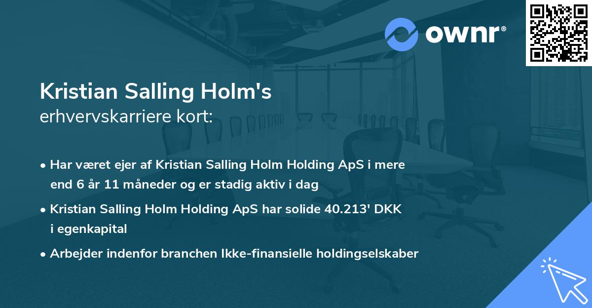 Kristian Salling Holm's erhvervskarriere kort