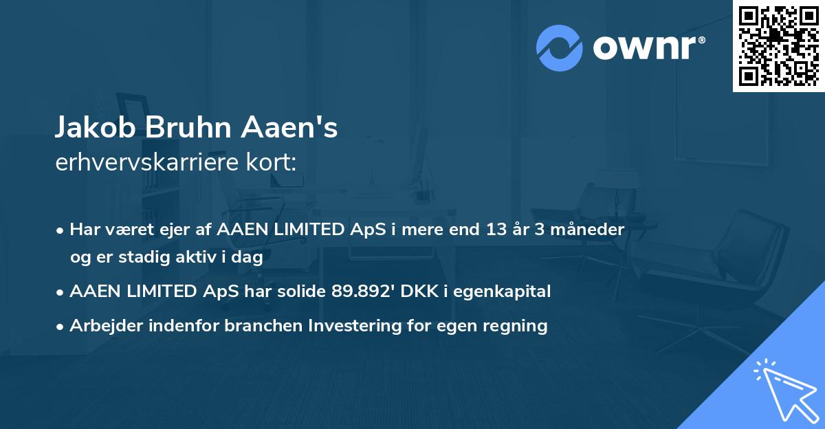 Jakob Bruhn Aaen's erhvervskarriere kort