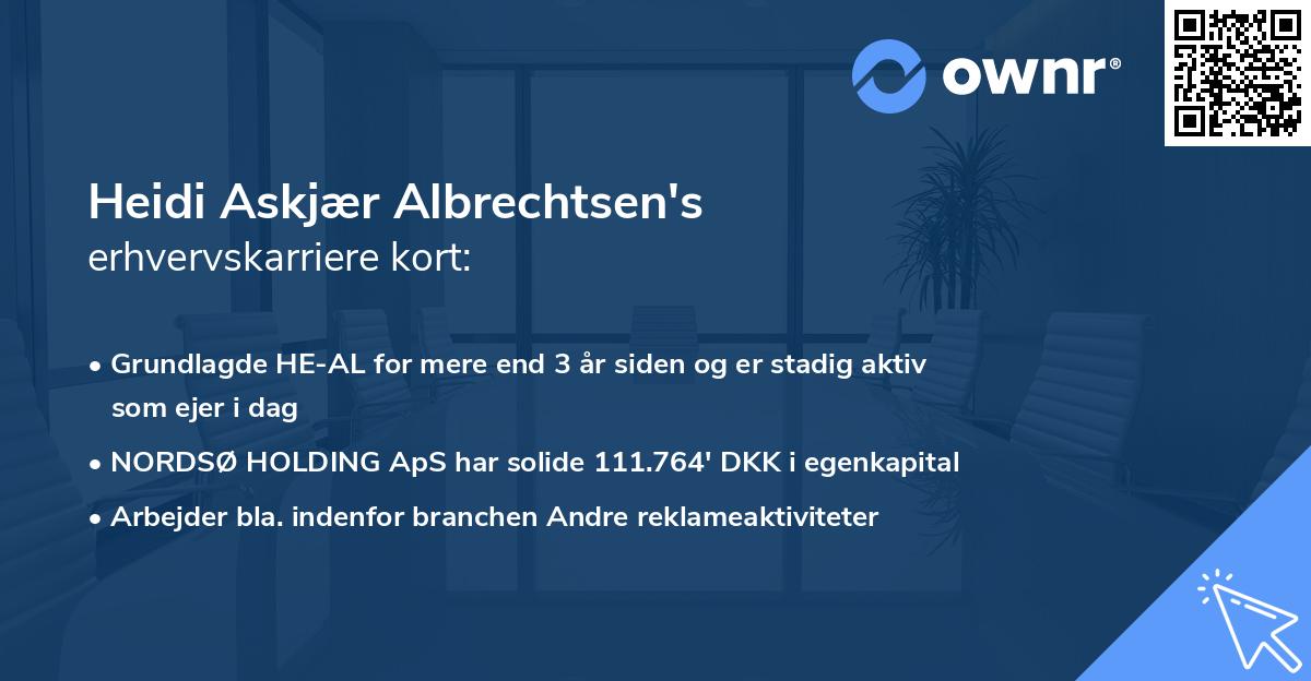 Heidi Askjær Albrechtsen's erhvervskarriere kort