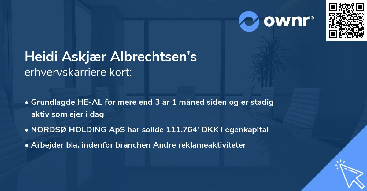 Heidi Askjær Albrechtsen's erhvervskarriere kort