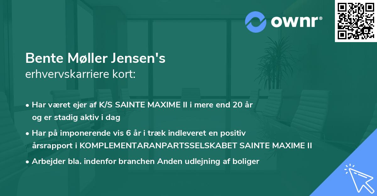 Bente Møller Jensen's erhvervskarriere kort