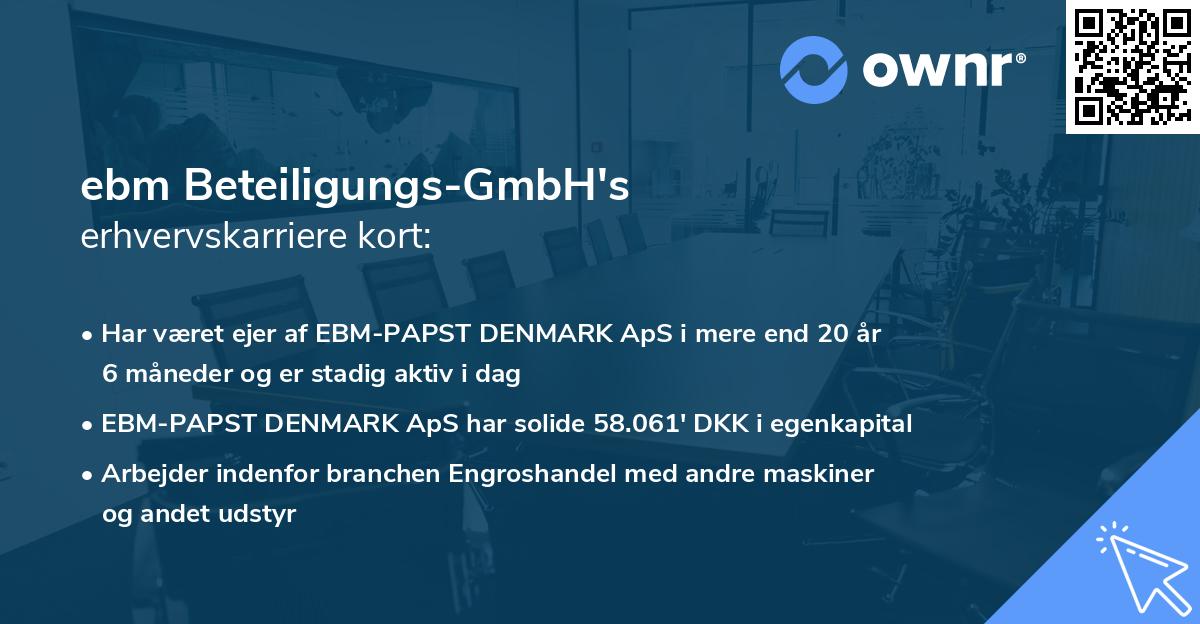 ebm Beteiligungs-GmbH's erhvervskarriere kort