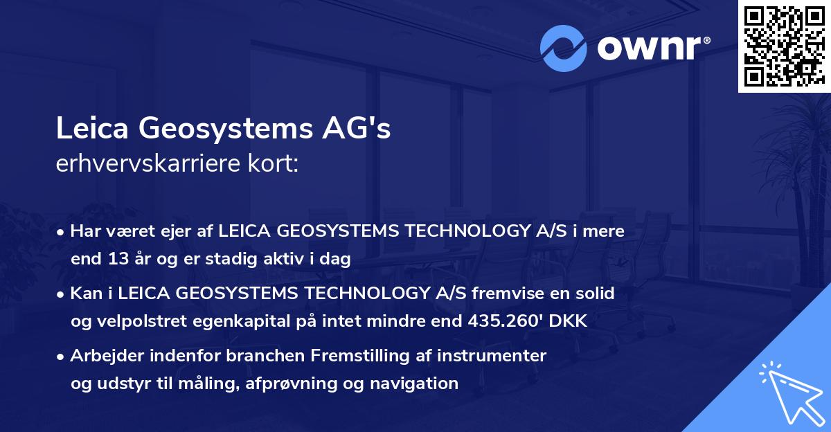 Leica Geosystems AG's erhvervskarriere kort