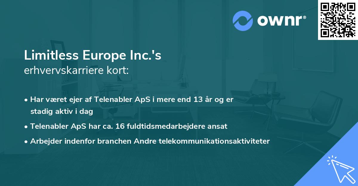 Limitless Europe Inc.'s erhvervskarriere kort