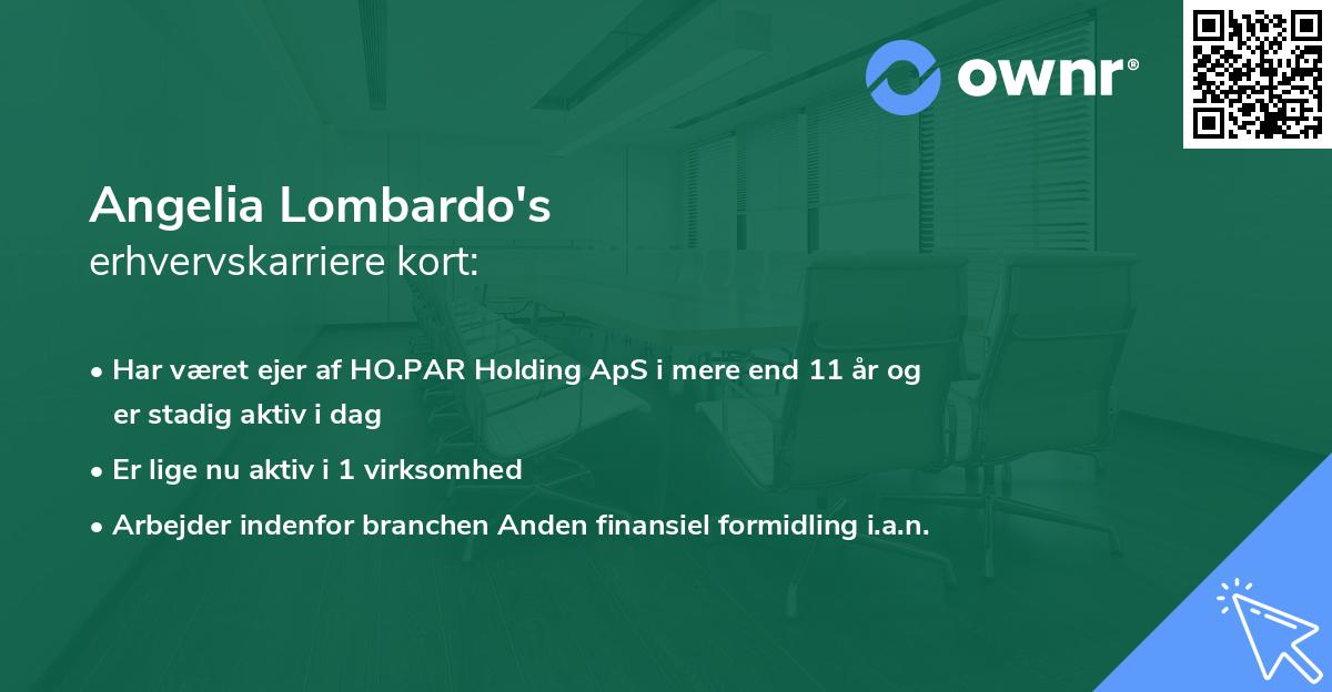 Angelia Lombardo's erhvervskarriere kort
