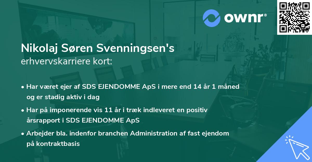 Nikolaj Søren Svenningsen's erhvervskarriere kort