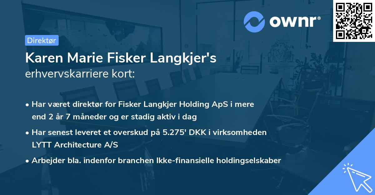 Karen Marie Fisker Langkjer's erhvervskarriere kort