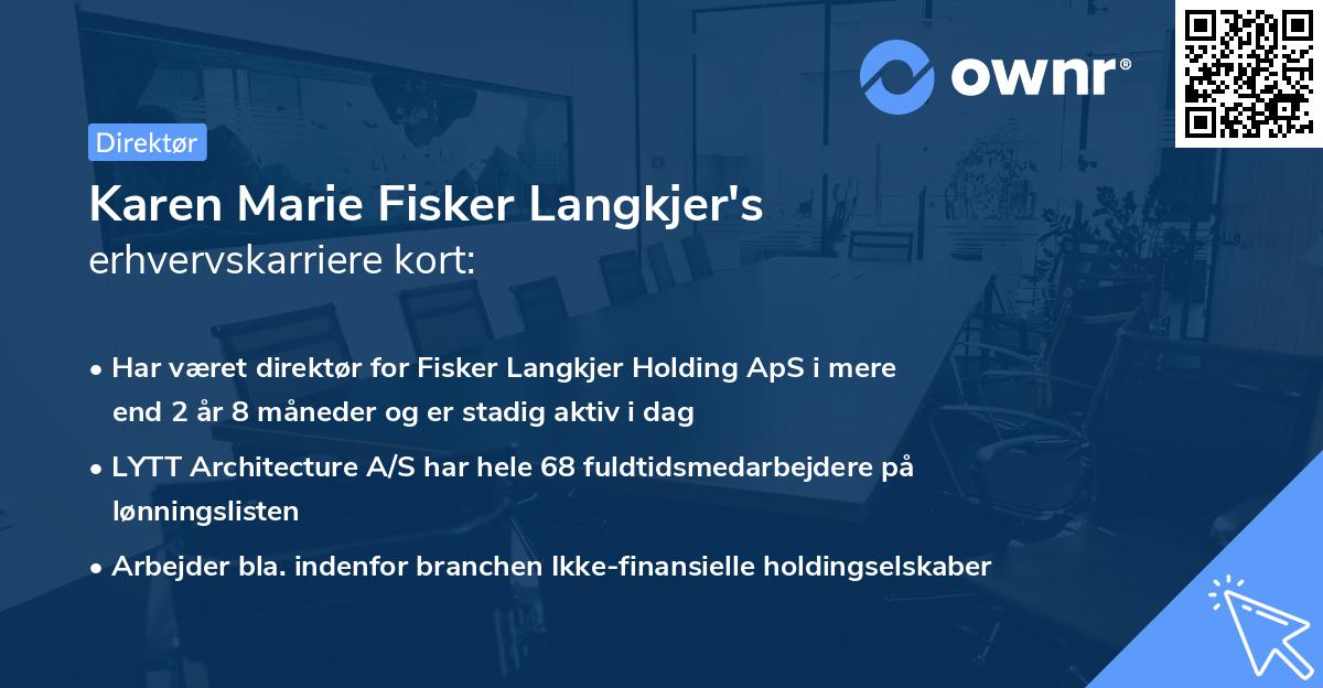 Karen Marie Fisker Langkjer's erhvervskarriere kort