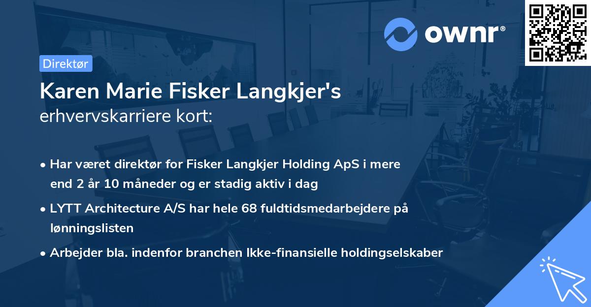 Karen Marie Fisker Langkjer's erhvervskarriere kort