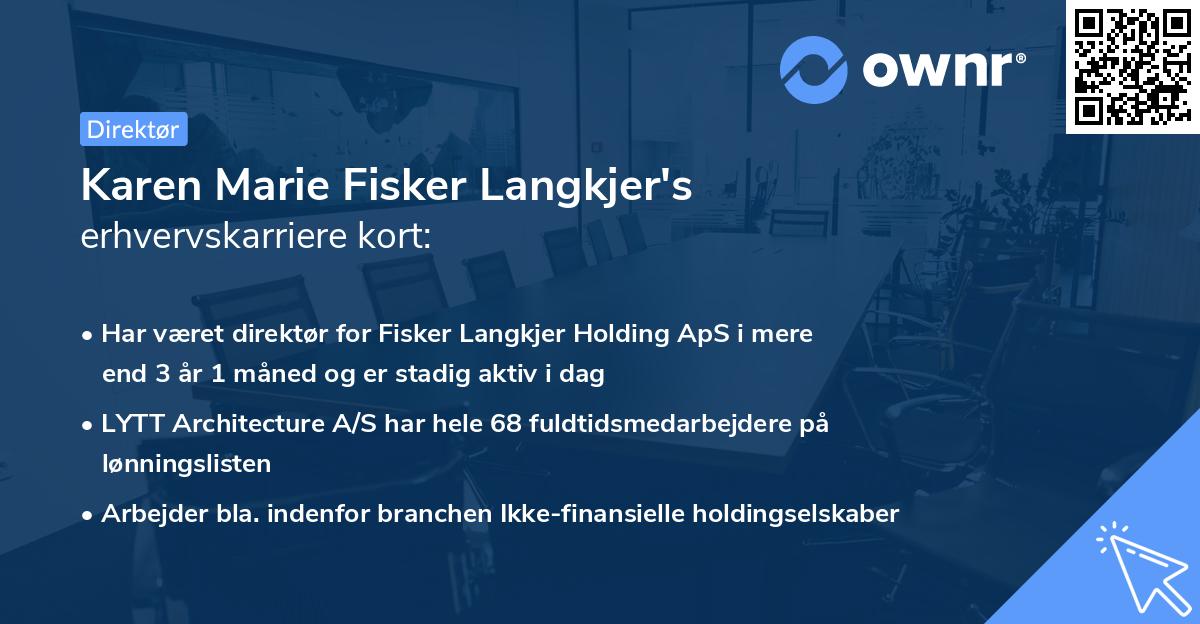 Karen Marie Fisker Langkjer's erhvervskarriere kort