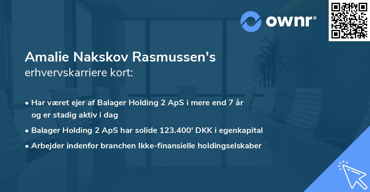 Amalie Nakskov Rasmussen's erhvervskarriere kort