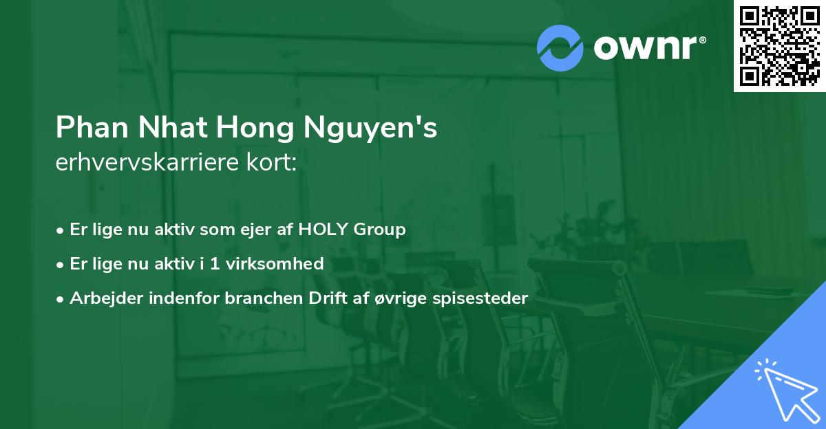 Phan Nhat Hong Nguyen's erhvervskarriere kort