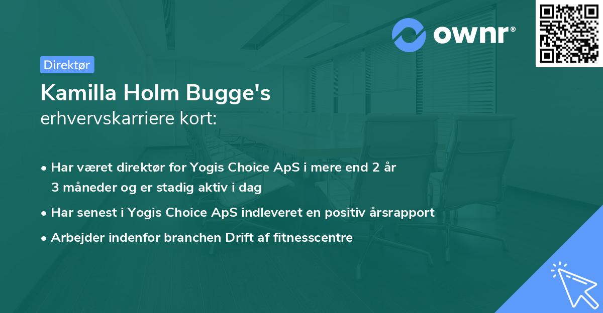 Kamilla Holm Bugge's erhvervskarriere kort