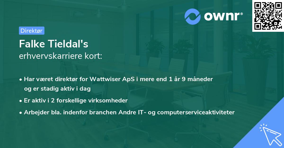 Falke Tieldal's erhvervskarriere kort