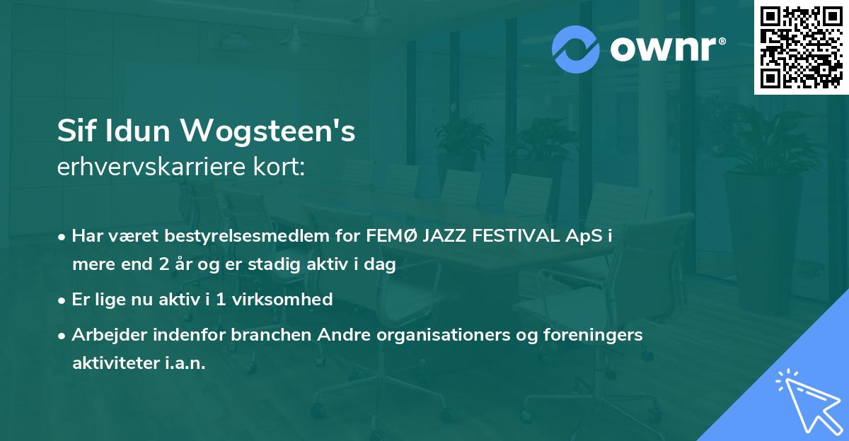 Sif Idun Wogsteen's erhvervskarriere kort
