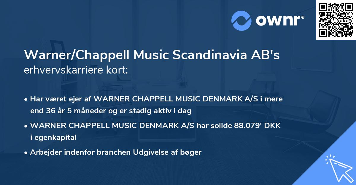 Warner/Chappell Music Scandinavia AB's erhvervskarriere kort