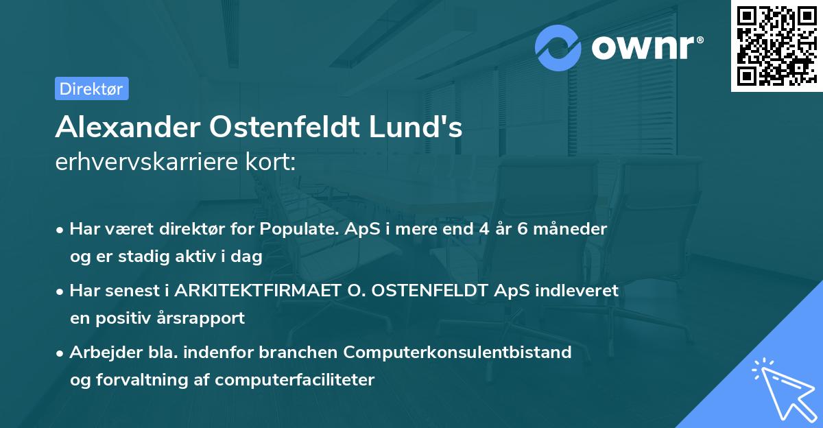 Alexander Ostenfeldt Lund's erhvervskarriere kort