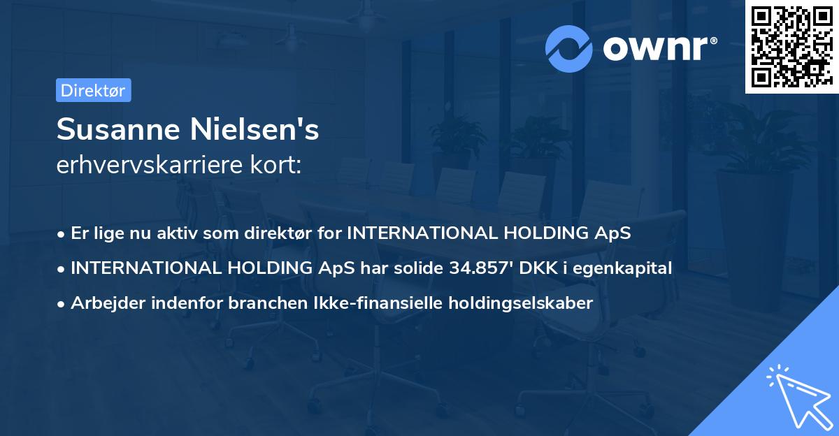 Susanne Nielsen's erhvervskarriere kort