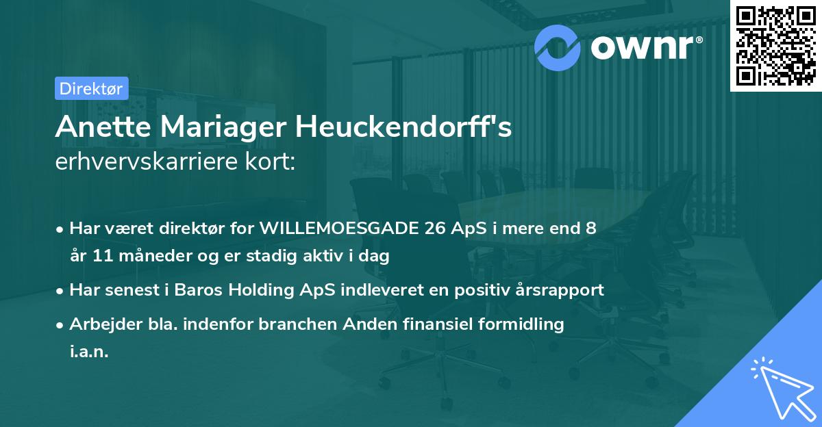 Anette Mariager Heuckendorff's erhvervskarriere kort