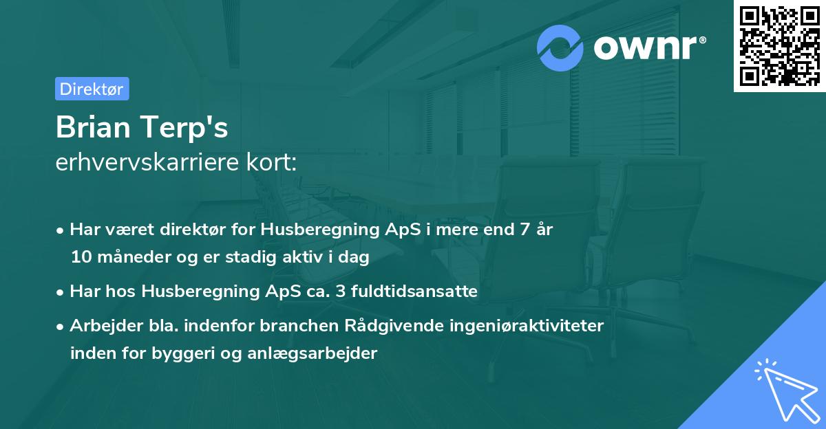Brian Terp's erhvervskarriere kort